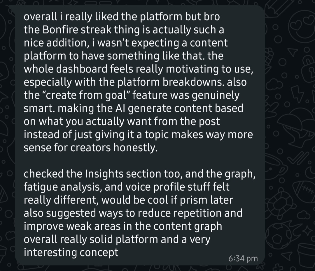 User feedback